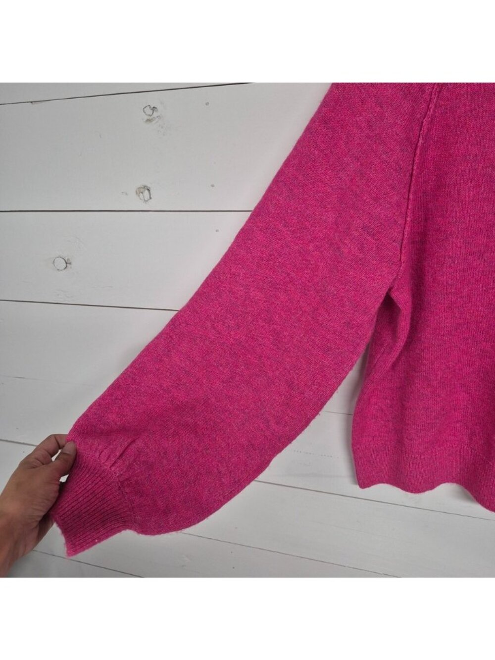Vince Camuto Womens Preppy Bright Pink Knit Round Neck Sweater - Picture 4 of 6